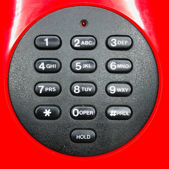 80s Telemax Red Black Princess Telephone with Cord and Handset Retro Electronics - Picture 3 of 11